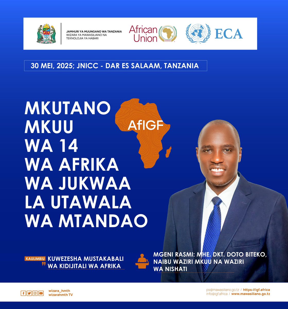 Wizara ya Mawasiliano na Teknolojia yaHabari (@wizaramth) on Twitter photo #AfIGF2025 #MtandaoAfrika #Kidijitali #TanzaniaYaKidijitali #UtawalaWaMtandao #AfIGF2025 #MtandaoAfrika #Kidijitali #TanzaniaYaKidijitali #UtawalaWaMtandao