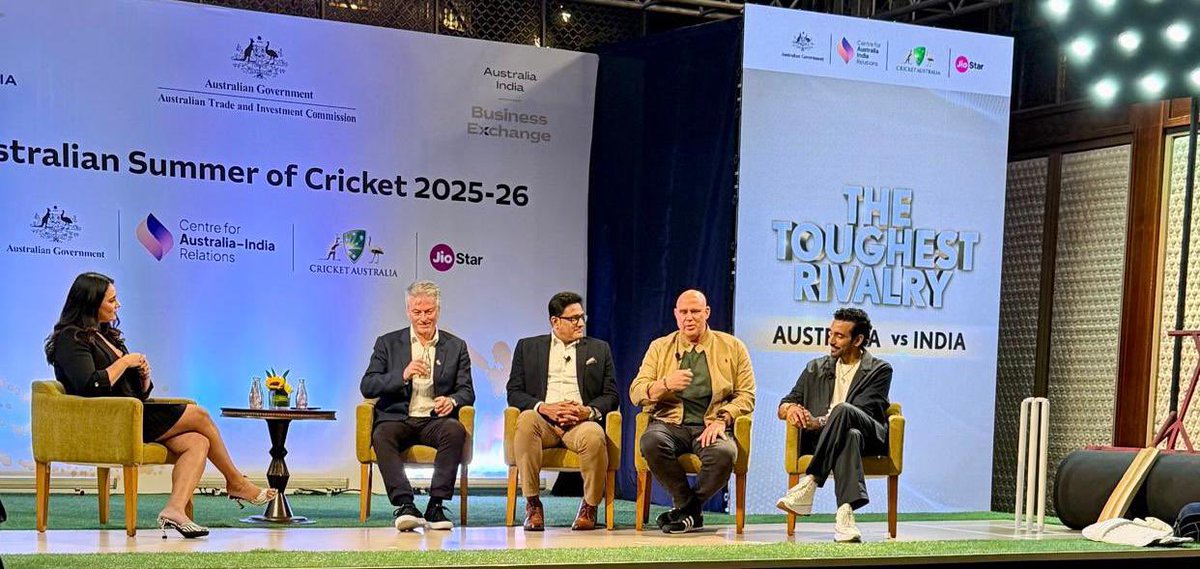 Australian Consulate General, Mumbai (@auscg_mumbai) on Twitter photo Fireside chat from fierce rivals in the stadium to growing friendships off the field the 🇦🇺 & 🇮🇳 cricketing relationship has grown leaps & bounds. We heard stories about iconic matches from Steve Waugh <a href="/HaydosTweets/">Matthew Hayden AM</a> <a href="/robbieuthappa/">Robbie Uthappa</a> & <a href="/anilkumble1074/">Anil Kumble</a> at the #SummerofCricket. Fireside chat from fierce rivals in the stadium to growing friendships off the field the 🇦🇺 & 🇮🇳 cricketing relationship has grown leaps & bounds. We heard stories about iconic matches from Steve Waugh <a href="/HaydosTweets/">Matthew Hayden AM</a> <a href="/robbieuthappa/">Robbie Uthappa</a> & <a href="/anilkumble1074/">Anil Kumble</a> at the #SummerofCricket.