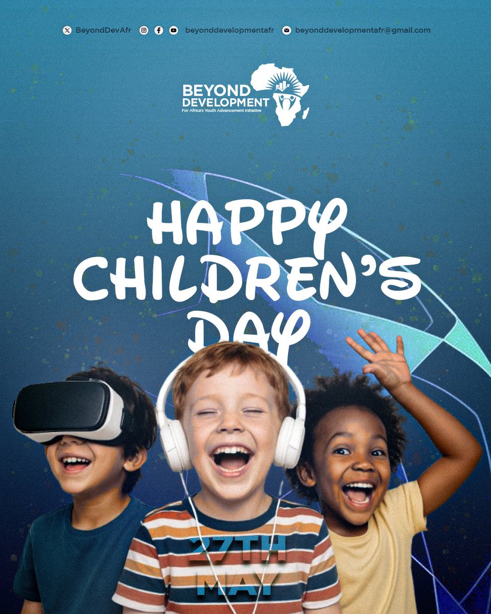 Happy Children’s Day from Beyond Development for Africans Youth Advancement Initiative, we believe every child deserves a bright future filled with love, learning, and laughter.  
#ChildrensDay #AYAI #BeyondDevelopment #EmpoweringTheFuture #ChildrenAreTheFuture