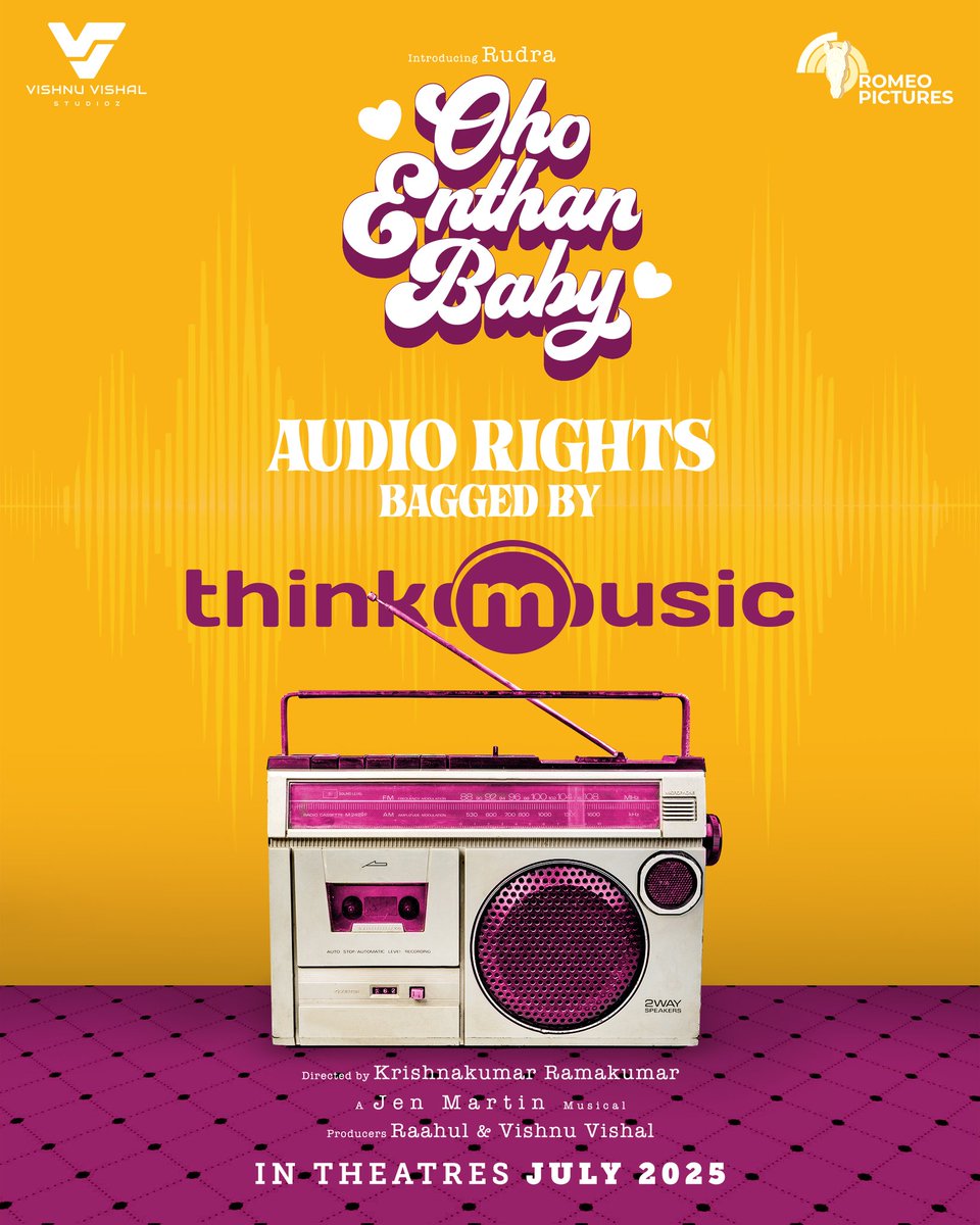 Vishnu Vishal Studioz (@vvstudioz) on Twitter photo Love incoming, just for you! ❤️
The love-soaked audio of #OhoEnthanBaby now bagged by <a href="/thinkmusicindia/">Think Music</a> !
Get ready to vibe, cry, blush & loop it soon 🎧
#OEB
#OEBfromJuly
Directed by <a href="/Krishnakum25249/">Krishnakumar Ramakumar</a>.
Produced by - <a href="/VVStudioz/">Vishnu Vishal Studioz</a>
<a href="/TheVishnuVishal/">VISHNU VISHAL - VV</a> <a href="/Romeopictures_/">Romeo Pictures</a> <a href="/mynameisraahul/">raahul</a> Love incoming, just for you! ❤️
The love-soaked audio of #OhoEnthanBaby now bagged by <a href="/thinkmusicindia/">Think Music</a> !
Get ready to vibe, cry, blush & loop it soon 🎧
#OEB
#OEBfromJuly
Directed by <a href="/Krishnakum25249/">Krishnakumar Ramakumar</a>.
Produced by - <a href="/VVStudioz/">Vishnu Vishal Studioz</a>
<a href="/TheVishnuVishal/">VISHNU VISHAL - VV</a> <a href="/Romeopictures_/">Romeo Pictures</a> <a href="/mynameisraahul/">raahul</a>