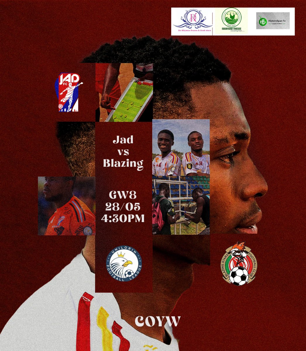 jad_FC17's tweet image. 💥 *BIG GAME MODE ON!*
It’s the business end of the season, and every point counts.
🔥 We lock horns with Blazing Stars FC in what promises to be a heated showdown.

💪 Let’s take a step closer to glory.

#JADFC #FinalRun #UnilorinLeague #COYW #OneTeamOneGoal #EyesOnThe🥇