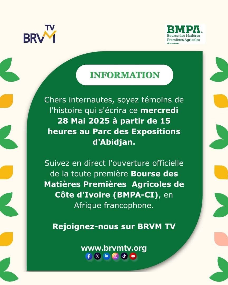 hamilton_yao's tweet photo. On pourra désormais investir dans le cacao, l'anacarde, le café, le maïs et les autres produits agricoles à travers cette nouvelle bourse ivoirienne qui sera lancée demain !!
#bmpa #investissement @BRVM_UEMOA @edithbrou https://t.co/PjFhUIw6KE