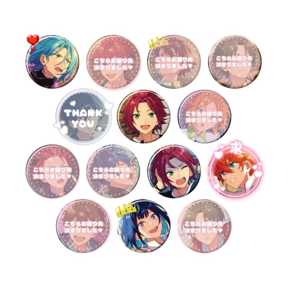 knyn_4869's tweet photo. 【交換・譲渡】あんスタ コレクション缶バッジ コレ缶 2025 May idol side casual side

譲:HiMERU 敬人 真緒 ひなた 紅郎 ジュン エス

求:スバル>異種 泉、レオ、スバル
⭐︎5→定価+送料/⭐︎4→300円+送料

＊idol 4BOX/casual 1BOX 予約予定

詳細は画像3枚目▷▶︎ https://t.co/dUKbSK2UIk