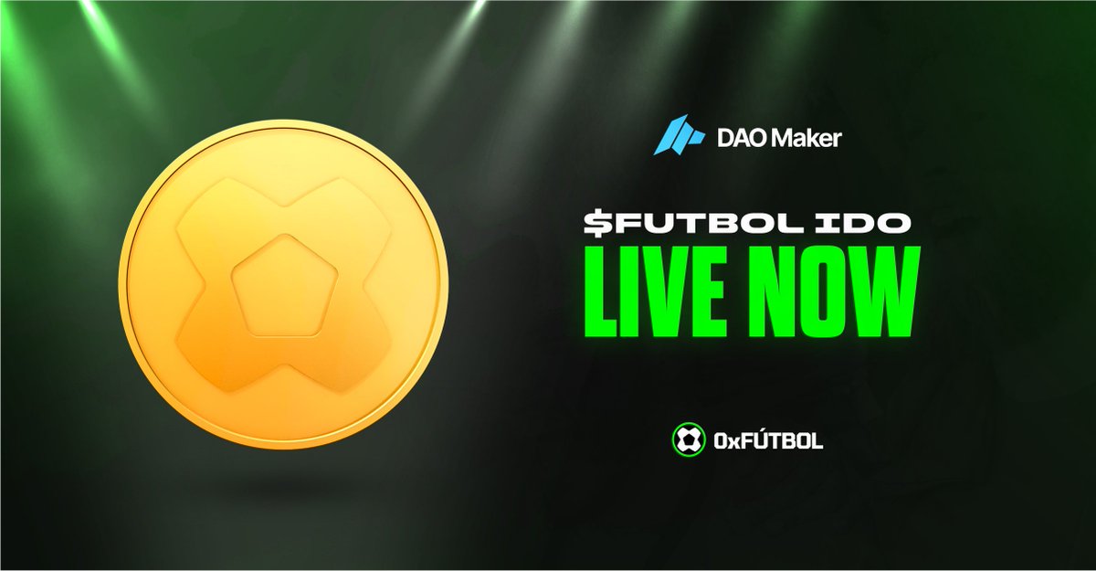The day has arrived ⚽️

The $FUTBOL IDO is officially live on <a href="/daomaker/">DAO Maker</a>.

Join now → app.daomaker.com/project/0xfutb…

🚨 Only use this official link. Ignore everything else.