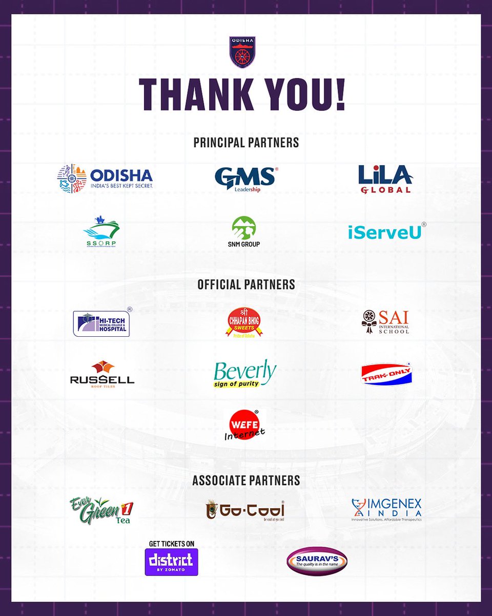 To our esteemed partners, thank you for standing by us through every moment of the season. 

Your support, belief, and commitment have been instrumental to our journey. 💜

#OdishaFC