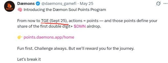 🔔 Daemons Points Program LIVE!
🎁 Reward: $DMN Soul Points

🔗 Participation Link: 
points.daemons.app/home

🎟 Refer Code: ab5af31f

• Sing up with wallet
• Complete tasks
• Use referral code ( 61f6ccd3 )
• Done