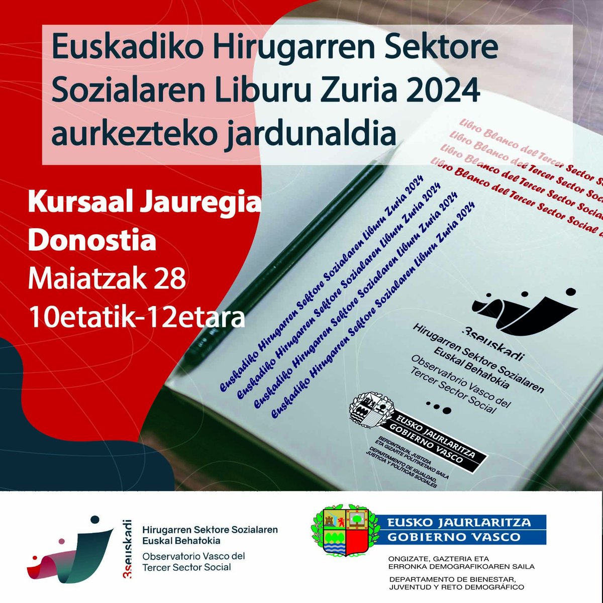 ⏰ Mañana tendrá lugar la jornada de presentación del 𝗟𝗶𝗯𝗿𝗼 𝗕𝗹𝗮𝗻𝗰𝗼 𝗱𝗲𝗹 𝗧𝗲𝗿𝗰𝗲𝗿 𝗦𝗲𝗰𝘁𝗼𝗿 𝗦𝗼𝗰𝗶𝗮𝗹 𝟮𝟬𝟮𝟰 ¡te esperamos!

📩 Inscripción: lnkd.in/dCY4bYNW