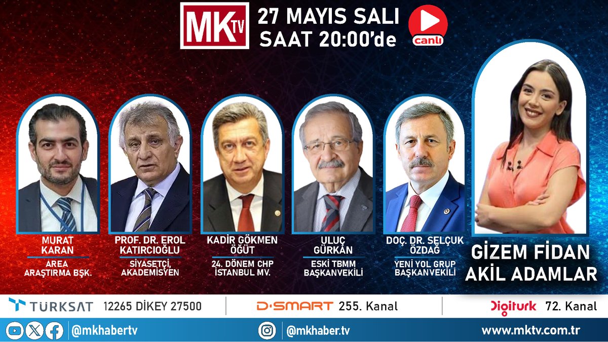 MK HABER TV (@mkhabertv) on Twitter photo #CANLI
<a href="/gizemfidanhaber/">Gizem Fidan</a> ile #AkilAdamlar 20.00'de <a href="/mkhabertv/">MK HABER TV</a>'de!
MK TV İZLEMEK İÇİN:
DIGITURK 72. KANAL
D-SMART 255. KANAL
mktv.com.tr
YOUTUBE:<a href="/mkhabertv/">MK HABER TV</a> #CANLI
<a href="/gizemfidanhaber/">Gizem Fidan</a> ile #AkilAdamlar 20.00'de <a href="/mkhabertv/">MK HABER TV</a>'de!
MK TV İZLEMEK İÇİN:
DIGITURK 72. KANAL
D-SMART 255. KANAL
mktv.com.tr
YOUTUBE:<a href="/mkhabertv/">MK HABER TV</a>