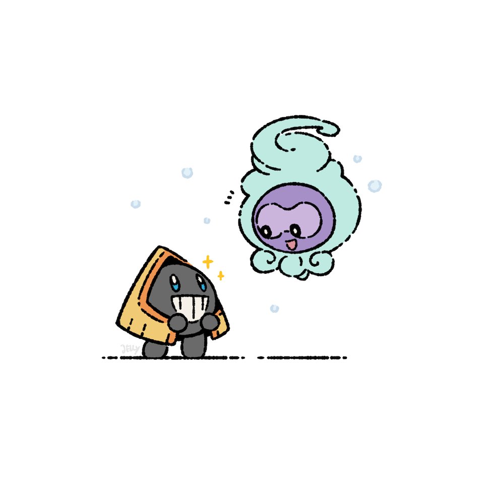 sqshiijelly's tweet image. Pokemon doodle ko-fi commission.
Snorunt and Snowy Castform.