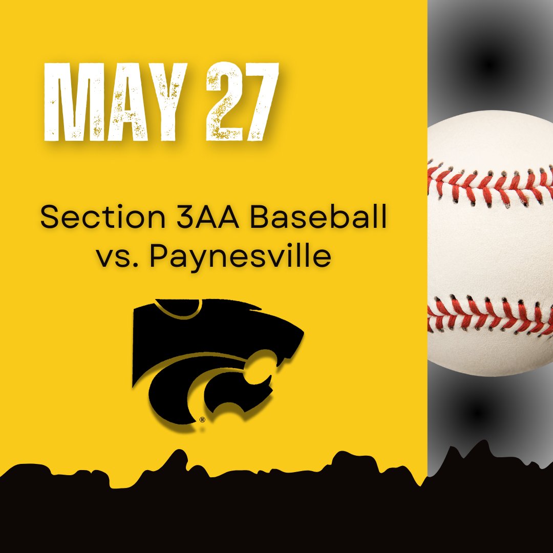 Wildcat baseball begins section play today vs. Paynesville.  Game time is 5:00 at Green Lake Diamonds.  #NLSWildcats