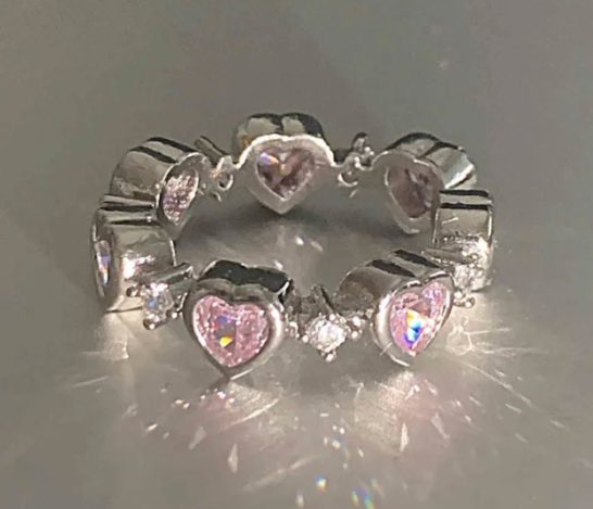 pink heart rings
