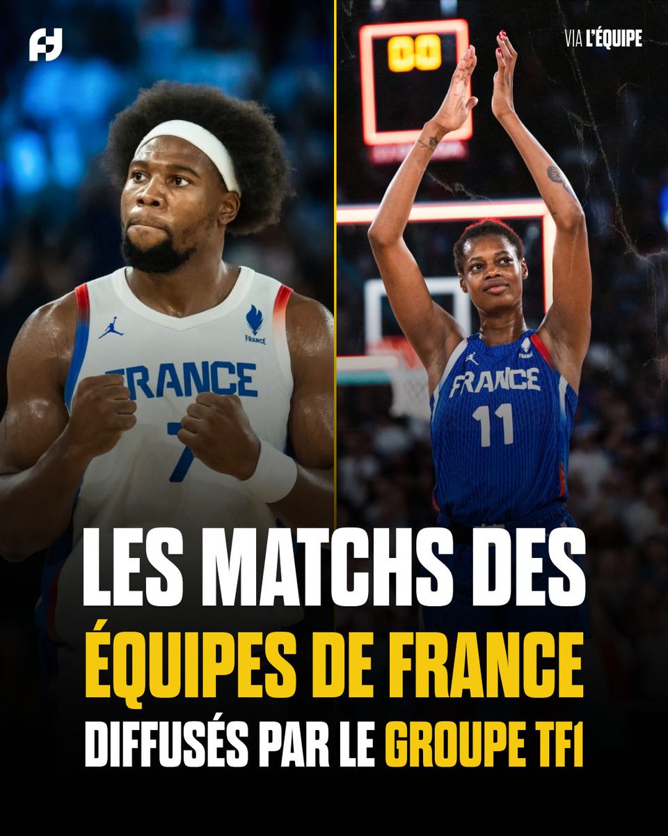 Les Équipes de France diffusés en clair ! 🔥

Le groupe TF1 diffusera les matchs de l’équipe de France de basket lors des grandes compétitions à venir :

📅 EuroBasket Women : 18-29 juin
📅 EuroBasket : 27 août - 14 septembre
📅 Coupe du monde féminine (#FIBAWWC) 2026 : 4-13