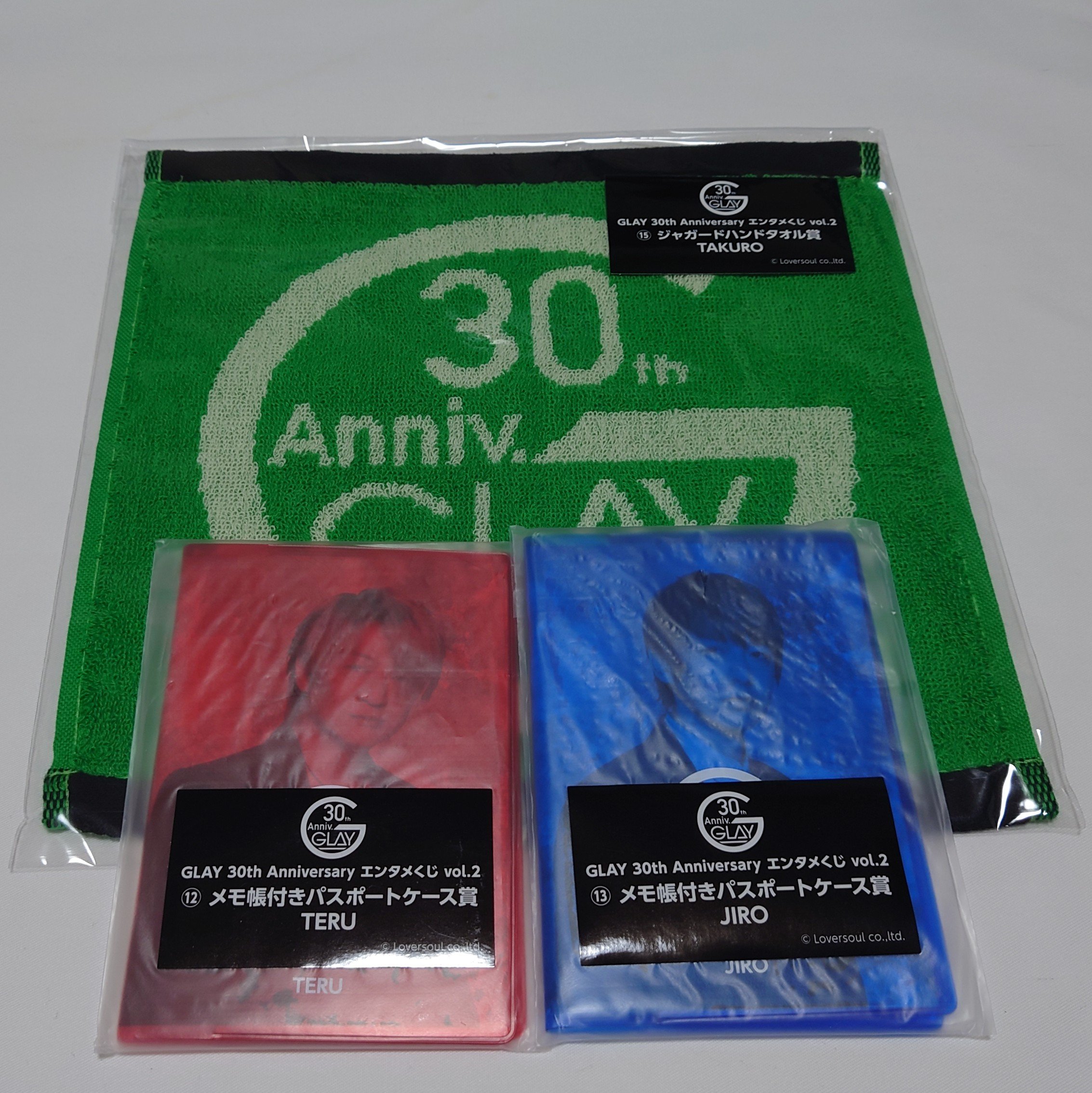 【新品】 GLAY エンタメくじ ピンズセット タオル パスポートケース GLAY 30th Anniversaryエンタメくじ マルチケース スタンドメモ
