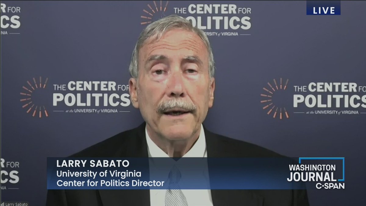 Washington Journal (@cspanwj) on Twitter photo University of Virginia Center for Politics Director <a href="/LarrySabato/">Larry Sabato</a> discusses the current political landscape as the political parties prepare for two key gubernatorial elections this fall and midterm elections next year
Watch here: tinyurl.com/2p9mbban University of Virginia Center for Politics Director <a href="/LarrySabato/">Larry Sabato</a> discusses the current political landscape as the political parties prepare for two key gubernatorial elections this fall and midterm elections next year
Watch here: tinyurl.com/2p9mbban