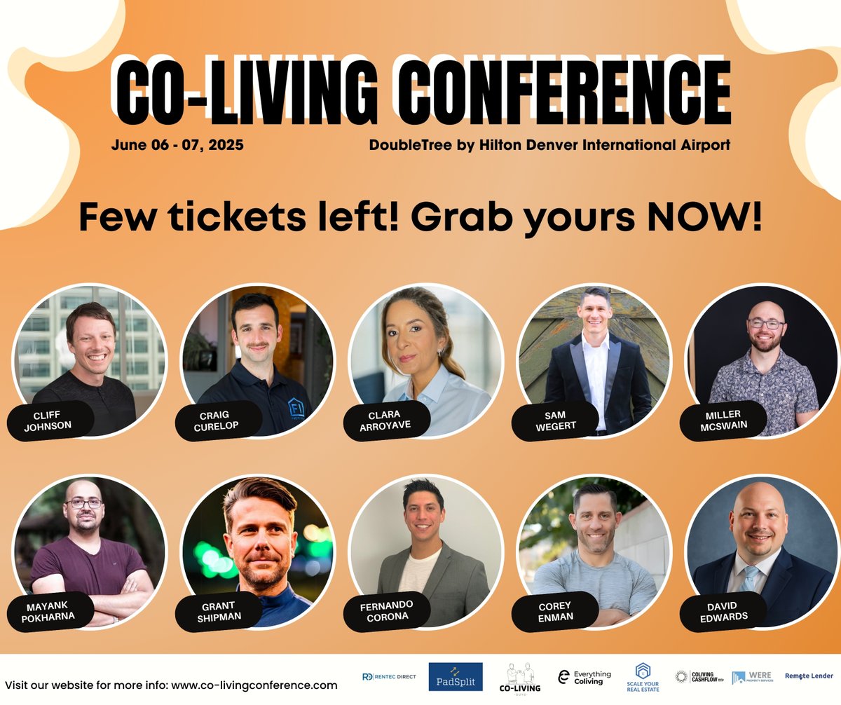 🎤 10+ visionary speakers. 2 powerful days. 1 unmissable event. The Co-Living Conference — June 6–7 in Denver. Hear from Cliff Johnson, Craig Curelop, Clara Arroyave-Ramirez &amp; more!

⏳ In-person tix almost gone. 🎟 Grab yours or livestream: Co-LivingConference.com