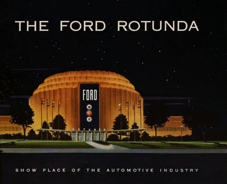 #OTD in 1933, the Chicago World’s Fair opened w/the <a href="/Ford/">Ford Motor Company</a> Rotunda. Featuring a futuristic design inside &amp; out, the 12-story, gear-shaped building epitomized the fair’s theme of innovation. When the Fair ended in 1934, the Rotunda was relocated to Dearborn. #ThisDayInAutoHeritage