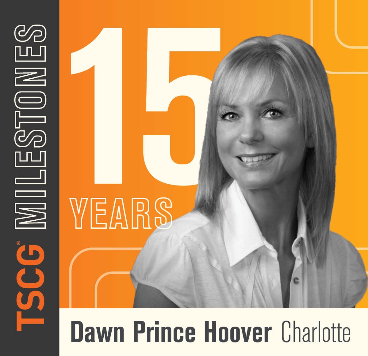 ⭐ Congratulations to Dawn Prince Hoover on 15 years! ⭐ 

"Dawn is an incredible partner and friend. We celebrate Dawn's 15-year anniversary with sincere gratitude and appreciation. Thank you, Dawn, for the positive impact you make each day" Alex Munoz

#tscg #milestone
