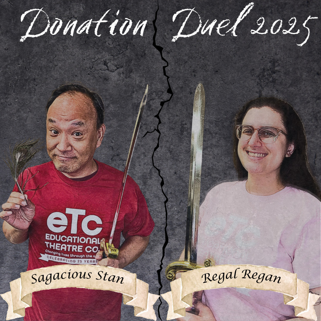 "Friends, Romans, countrymen — lend us thy support!" Tomorrow begins ETC's epic Donation Duel: Staff Scribes vs. Board Bards! Are you prepared to join the fray? givegreaterdc.org/o/etc #DonationDuel #SupportTheArts #spurlocal #GiveGreaterDC