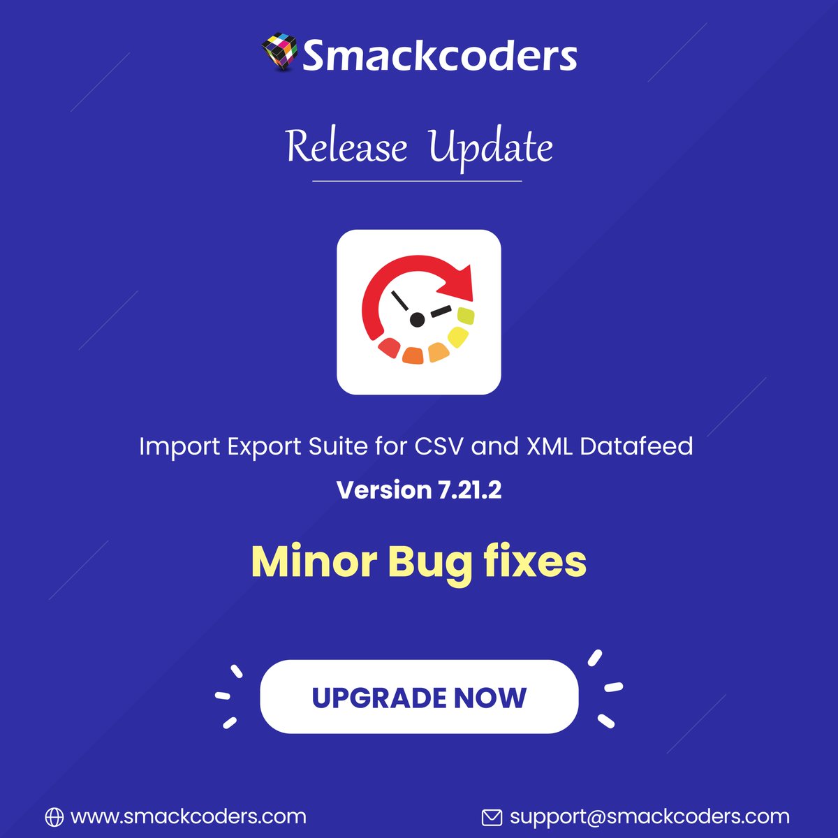 smackcoders's tweet image. New Release – #UltimateCSVImporter Free v7.21.2🎉 

This update brings minor bug fixes to improve stability and ensure a smoother import experience.
Keep your plugin up to date to enjoy better performance.
 
Download now👉wordpress.org/plugins/wp-ult…

#WordPress #NewRelease