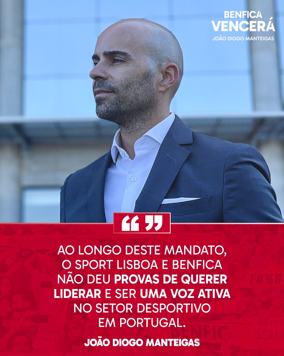 Durante este mandato… silêncio!

O Sport Lisboa e Benfica, o maior clube de Portugal, deixou passar ao lado o seu papel de liderança no desporto nacional.
⚠️ Faltou voz.
⚠️Faltou ação.
⚠️Faltou Benfica.

Chegou a hora de mudar, o Benfica tem de voltar a liderar.
#BenficaVencerá