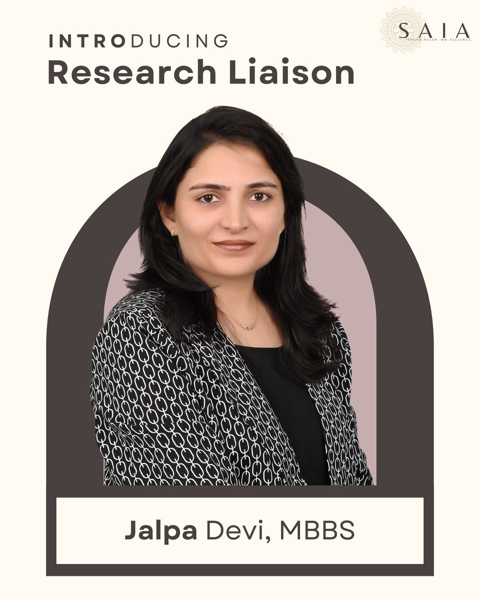 SAIA (@saia_ibd) on Twitter photo We are proud to introduce <a href="/jalpa_devi/">Jalpa Devi</a> as SAIA’s new Research Liaison 👏🏽
Learn more about Jalpa & SAIA’s Research Committee: southasianibd.org/research-commi…
We are thrilled to have Jalpa onboard to support our research initiatives, advance knowledge, and serve our #IBD community 🙏🏽 We are proud to introduce <a href="/jalpa_devi/">Jalpa Devi</a> as SAIA’s new Research Liaison 👏🏽
Learn more about Jalpa & SAIA’s Research Committee: southasianibd.org/research-commi…
We are thrilled to have Jalpa onboard to support our research initiatives, advance knowledge, and serve our #IBD community 🙏🏽