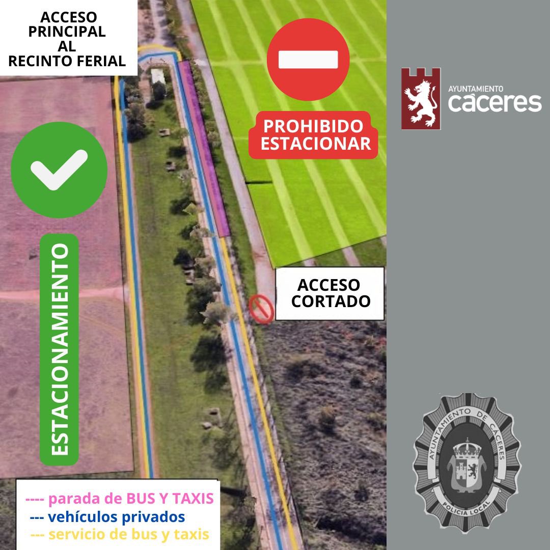 🎆¿Vas a ver los fuegos artificiales esta noche a las 22:30h en el Recinto Ferial?🎡

👀Toma nota 👇🏻

🅿️Acude con antelación y estaciona en las zonas indicadas ✅

👮🏻‍♀️Sigue siempre las indicaciones de los agentes👮🏼‍♂️