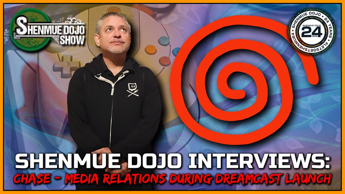 Shenmue Dojo 🐦🔥 (@shenmue_dojo) on Twitter photo INTERVIEW PREMIERE! 🎙️
Our chat with Chase (<a href="/ChasejustChase/">Chase 🔜 TwitchCon EU 🌷 🇳🇱</a>), former Media Relations Director during the #SEGA #Dreamcast USA launch premieres tonight over on the #Shenmue Dojo YouTube channel.
You can tune in live to the interview from 8PM BST tonight here:
▶️ INTERVIEW PREMIERE! 🎙️
Our chat with Chase (<a href="/ChasejustChase/">Chase 🔜 TwitchCon EU 🌷 🇳🇱</a>), former Media Relations Director during the #SEGA #Dreamcast USA launch premieres tonight over on the #Shenmue Dojo YouTube channel.
You can tune in live to the interview from 8PM BST tonight here:
▶️