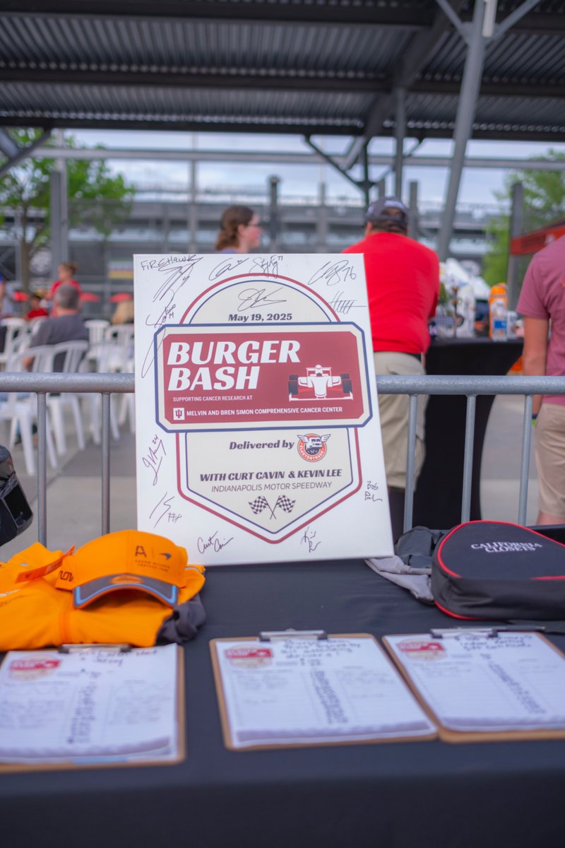 IU Simon Comprehensive Cancer Center (@iucancercenter) on Twitter photo The 2025 Burger Bash delivered by @ClusterTruck raised more than $30K to support research at <a href="/IUCancerCenter/">IU Simon Comprehensive Cancer Center</a>. Held at the iconic <a href="/IMS/">Indianapolis Motor Speedway</a> and co-hosted by @CurtCavin and <a href="/KevinLee23/">Kevin Lee</a>, the event brought together racing fans, researchers and a community united by one goal—beat cancer. The 2025 Burger Bash delivered by @ClusterTruck raised more than $30K to support research at <a href="/IUCancerCenter/">IU Simon Comprehensive Cancer Center</a>. Held at the iconic <a href="/IMS/">Indianapolis Motor Speedway</a> and co-hosted by @CurtCavin and <a href="/KevinLee23/">Kevin Lee</a>, the event brought together racing fans, researchers and a community united by one goal—beat cancer.