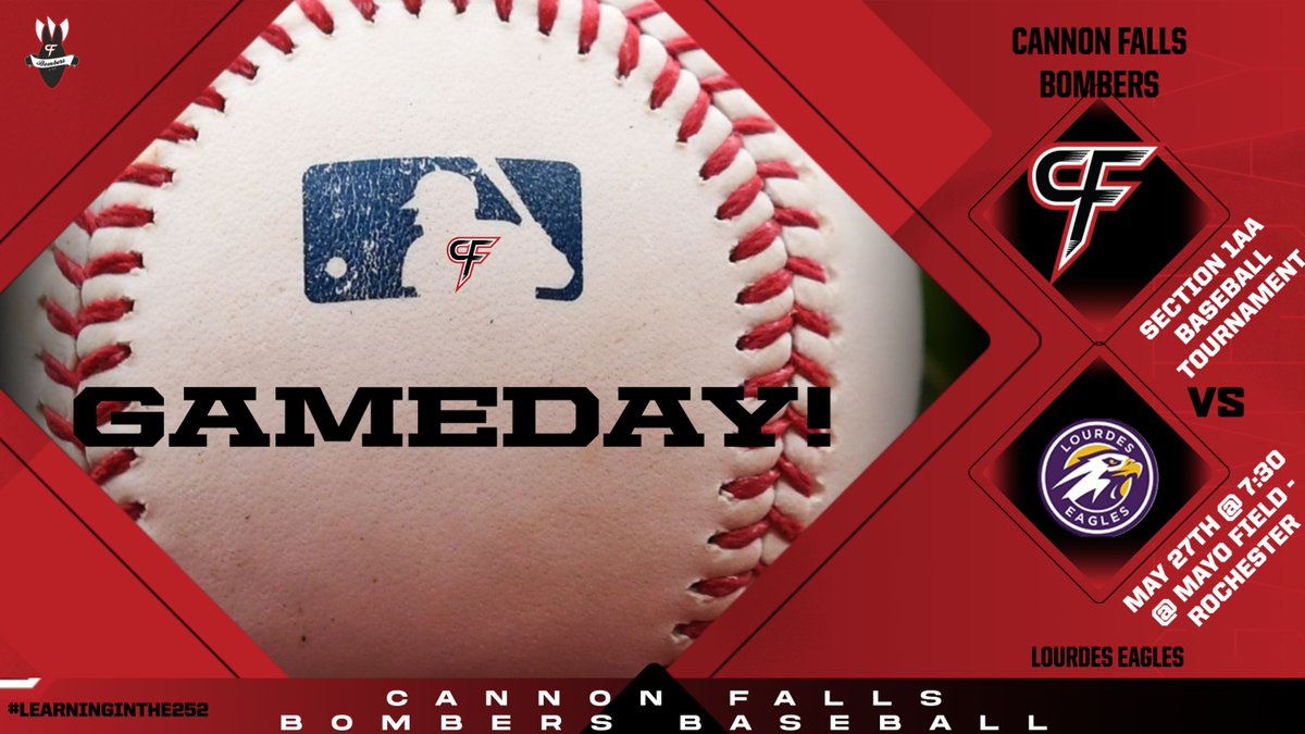 Good luck to the Bomber Varsity Baseball Team competing in the Section 1AA Baseball Tournament tonight!
@ 7:30 pm - @ Mayo Field - Rochester
vs Rochester Lourdes Eagles
Good luck Bombers!!!
#LearningInThe252