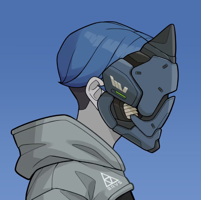 Finally! Congrats on Reveal! 🎉 
Glad to meet you. 🙌Love the beautiful all blue-gray tones!💙The true face under the mask, which looks like a demon's shape, captures our imagination.✨Can't wait to see what stories you spin with the many fellows you met all at Opensea.😆＃UTOPIA
