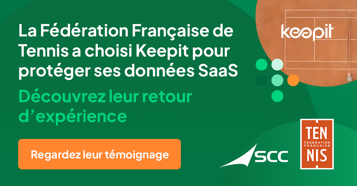[Partenaire] Protection et gouvernance des données cloud : témoignage de la Fédération Française du Tennis
Découvrez dans cette vidéo SCC et Keepit, éditeur européen spécialisé dans la sauvegarde cloud indépendante, comment la FFT a sécurisé ses données. 
youtube.com/watch?v=29fzBu…