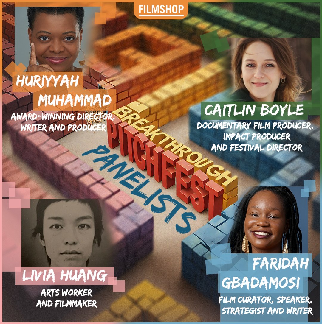 🎬 Meet our incredible industry panelists for #BreakthroughPitchfest! 🌟
Caitlin Boyle, Faridah Gbadamosi, Livia Huang, and Huriyyah Muhammad. They’ll be giving live feedback to our filmmakers! #Filmshop #Pitchfest2025