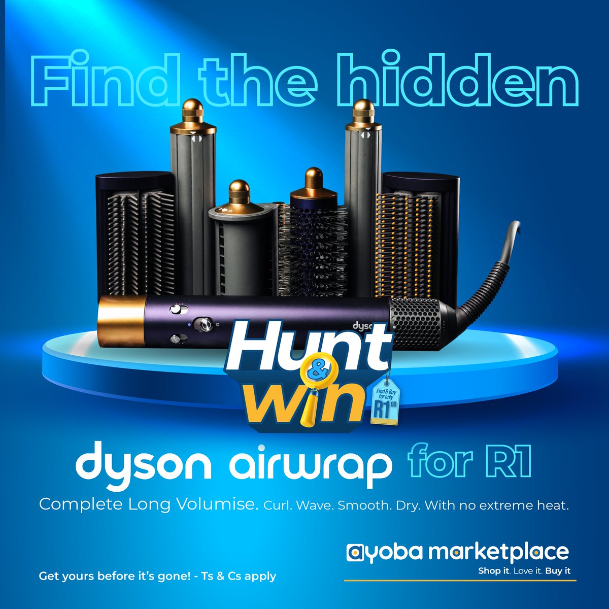 ayobaapp's tweet image. R1 for a Dyson Airwrap? Yes, please.

Find it on ayoba marketplace and win!

#HuntAndWin #ayoba #R1Deal