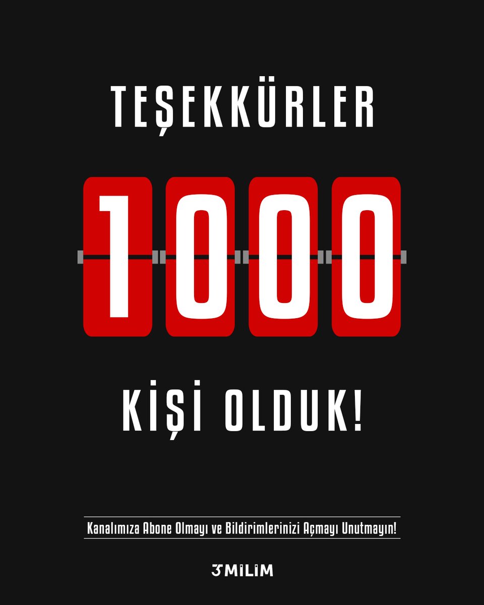 35Milim's tweet image. 📢YouTube kanalımızda 1000 aboneyi geçtik. Çok teşekkür ederiz. Yeni bölümler için kanalımıza abone olmayı unutmayın!