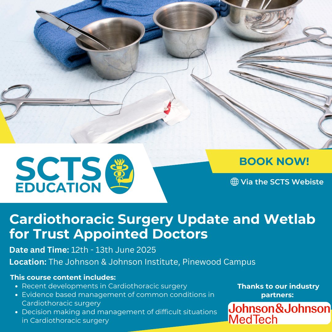 🔔 NEW COURSE ALERT 🔔 Please click the link below to get booked. 12th-13th June 2025. #pinewoods #scts #courses #education #cardiothoracic scts.org/events/430/car…