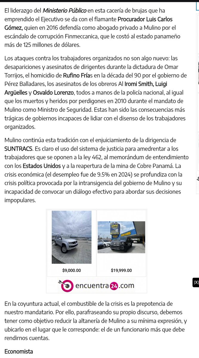 Mi columna de opinión sobre el estado policiaco al que nos está conduciendo José Raúl Mulino

elsiglo.com.pa/opinion/sindic…