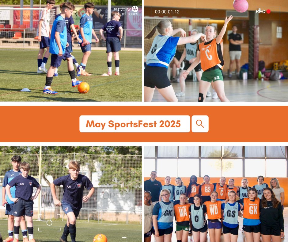 activ4's tweet photo. May Sportsfest 2025 in full swing this week in Spain. Here's a look at some of the action.  Great energy, great athletes, and plenty more to come. #Sportsfest2025 #Schoolsportstour https://t.co/qPNmrpFUVq