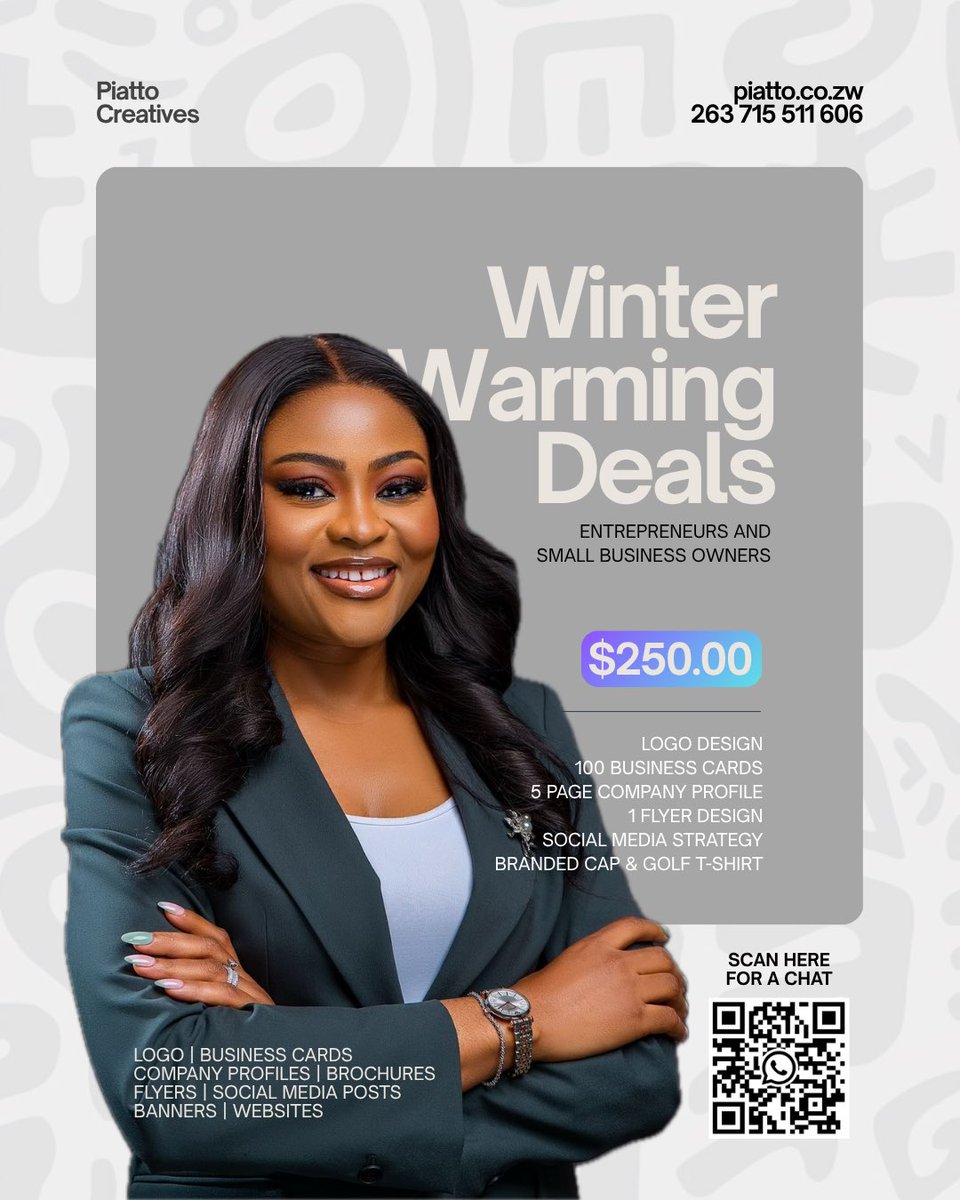 Winter Bundle Alert!

it’s time to elevate your brand's style with our exclusive package:

Logo design | business cards | company profile | flyer designs | social media strategy | branded corporate wear (cap &amp; golf t-shirt) 

All for $250
Ts &amp; Cs Apply
#smallbusinessowners