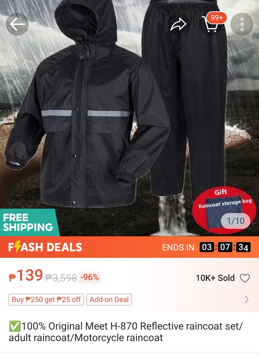 shoppytherapy's tweet photo. ₱139 reflective motorcycle raincoat 
🛒 https://t.co/cLKNw40A7p https://t.co/FcFbtjgGtm