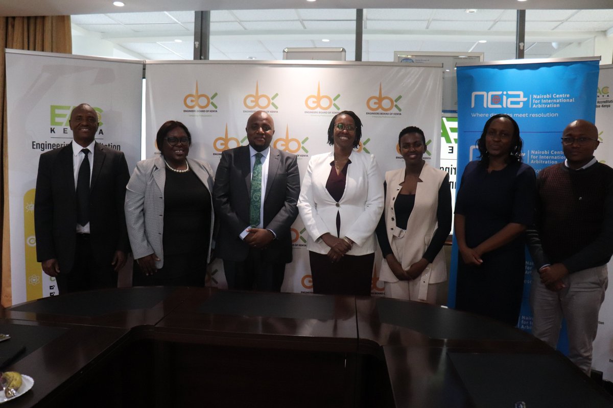 Nairobi Centre for International Arbitration (@ncia_ke) on Twitter photo Today, NCIA CEO Dr. Henry Murigi, PhD, and the management team paid a courtesy call to the <a href="/EngineersBoard/">Engineers Board of Kenya</a> of Kenya.
Received by Eng. Margaret Ogai, the visit focused on collaboration in dispute resolution within the engineering & construction sectors.🤝
#NCIA #EBK #ADR Today, NCIA CEO Dr. Henry Murigi, PhD, and the management team paid a courtesy call to the <a href="/EngineersBoard/">Engineers Board of Kenya</a> of Kenya.
Received by Eng. Margaret Ogai, the visit focused on collaboration in dispute resolution within the engineering & construction sectors.🤝
#NCIA #EBK #ADR