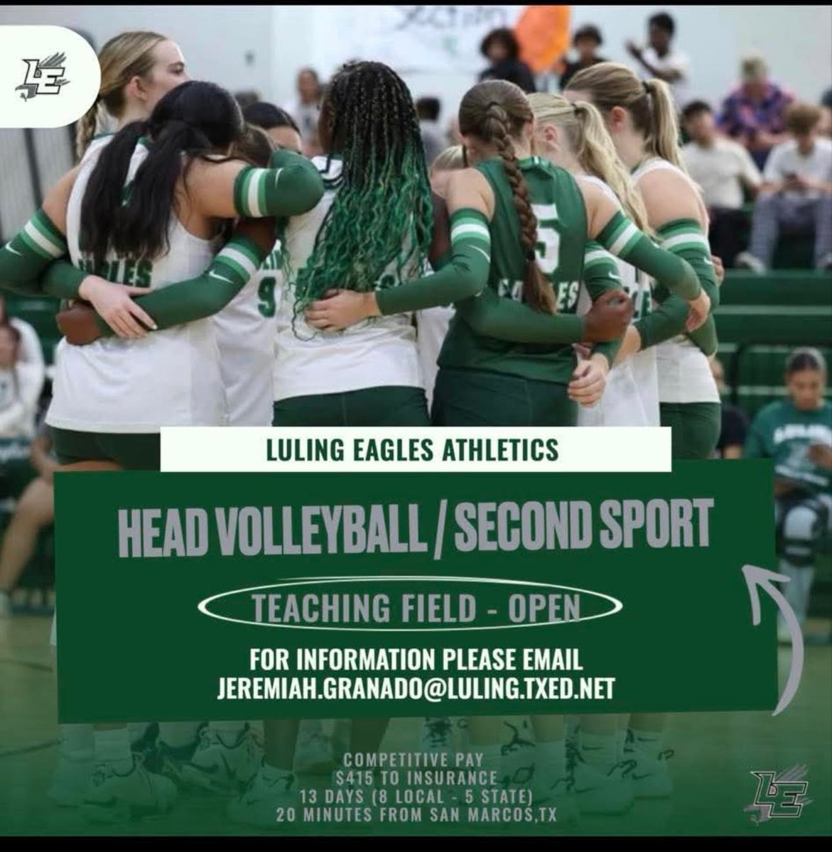 Jeremiah Granado (@coachjgranado) on Twitter photo Someone looking to make an impact on kids, Luling is the perfect spot.. 🦅 🏐
<a href="/Matt_Stepp817/">Matt Stepp</a> <a href="/THSCAcoaches/">THSCA</a> <a href="/TheCoachesZone/">The Coaches Zone</a> Someone looking to make an impact on kids, Luling is the perfect spot.. 🦅 🏐
<a href="/Matt_Stepp817/">Matt Stepp</a> <a href="/THSCAcoaches/">THSCA</a> <a href="/TheCoachesZone/">The Coaches Zone</a>