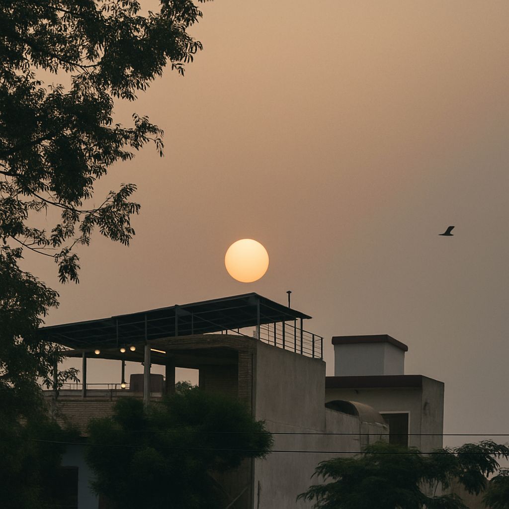 bushra_nau76301's tweet image. #Environmentalchanges
#globalWarming
#Pakistan 
After a scorching day, the sun seemed to have poured all its heat onto the city, and now it looked as gentle and calm as the moon
