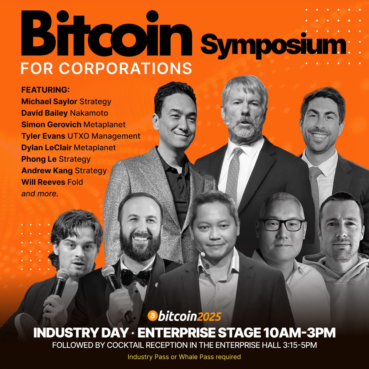 Bitcoin For Corporations (@bitcoinforcorps) on Twitter photo 📢 TODAY: Join the top minds behind corporate #Bitcoin strategy at <a href="/TheBitcoinConf/">The Bitcoin Conference</a> in Las Vegas!
Hear from executives at <a href="/Strategy/">Strategy</a>, @Nakamoto, <a href="/Metaplanet_JP/">Metaplanet Inc.</a>, <a href="/UTXOmgmt/">UTXO Management</a>, <a href="/fold_app/">FOLD BITCOIN</a>, and more as they share how public companies are building Bitcoin-native balance sheets. 📢 TODAY: Join the top minds behind corporate #Bitcoin strategy at <a href="/TheBitcoinConf/">The Bitcoin Conference</a> in Las Vegas!
Hear from executives at <a href="/Strategy/">Strategy</a>, @Nakamoto, <a href="/Metaplanet_JP/">Metaplanet Inc.</a>, <a href="/UTXOmgmt/">UTXO Management</a>, <a href="/fold_app/">FOLD BITCOIN</a>, and more as they share how public companies are building Bitcoin-native balance sheets.