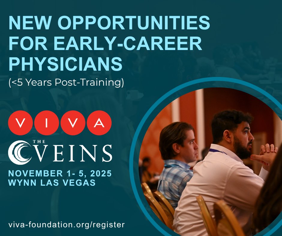 2 new opportunities for early-career physicians (&lt;5 yrs post-training):

1 - Apply for a scholarship! Apps for the #VIVA25 Early Career Leadership Program close July 10

OR

2 - Register for VIVA &amp; The VEINS 2025 with special discounted rates

Learn more: viva-foundation.org/viva1