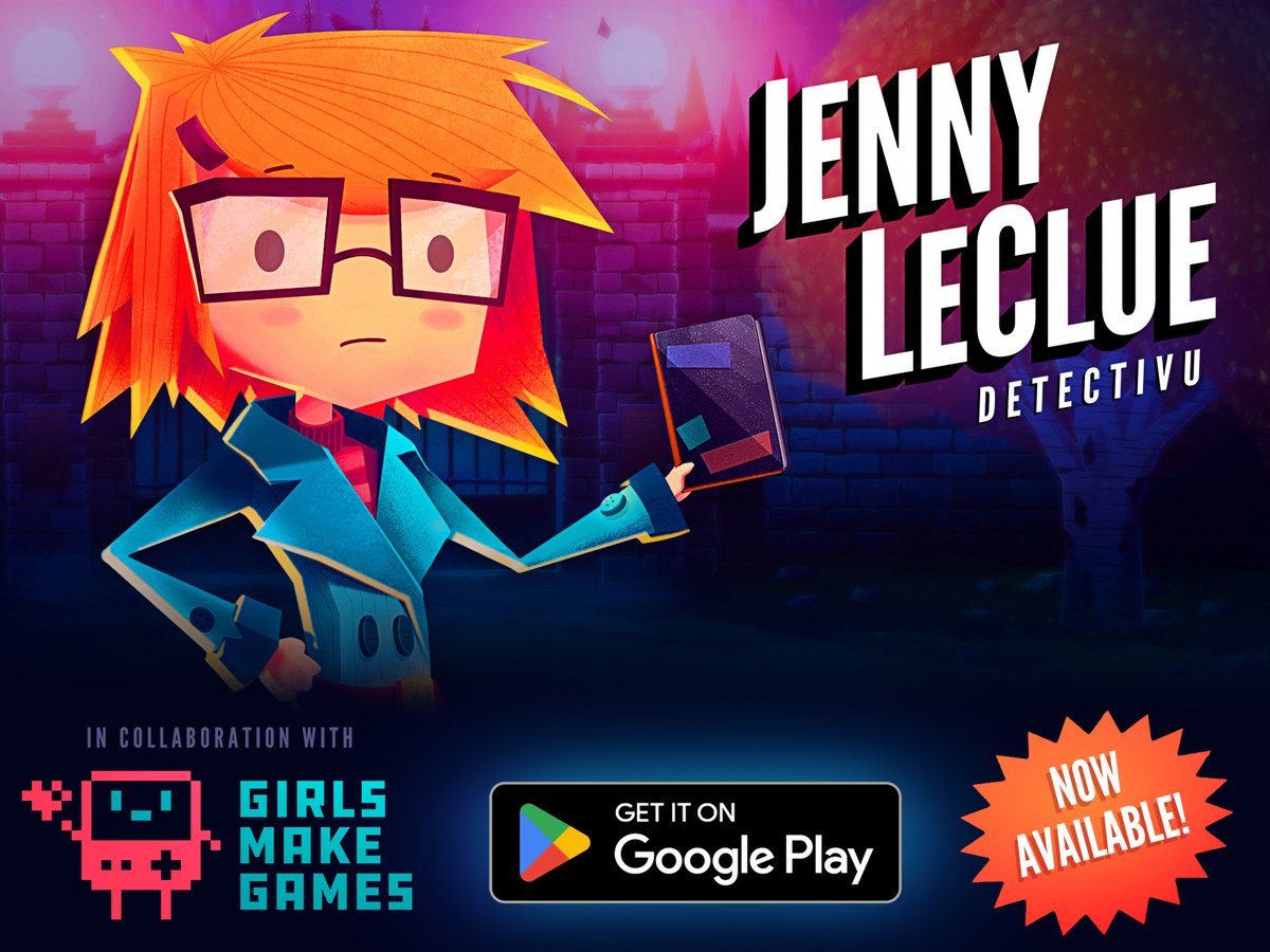 🔥Jenny LeClue Detectivu is now available for Android🔥 In partnership with @Girlsmakegames,  Join Jenny on the adventure of a lifetime! 🔎Solve Puzzles🔍 Make Friendships🧡 Annoy your elders! 🎉On Google Play now! android.jennyleclue.com🎉
 
#MobileGaming#Android
