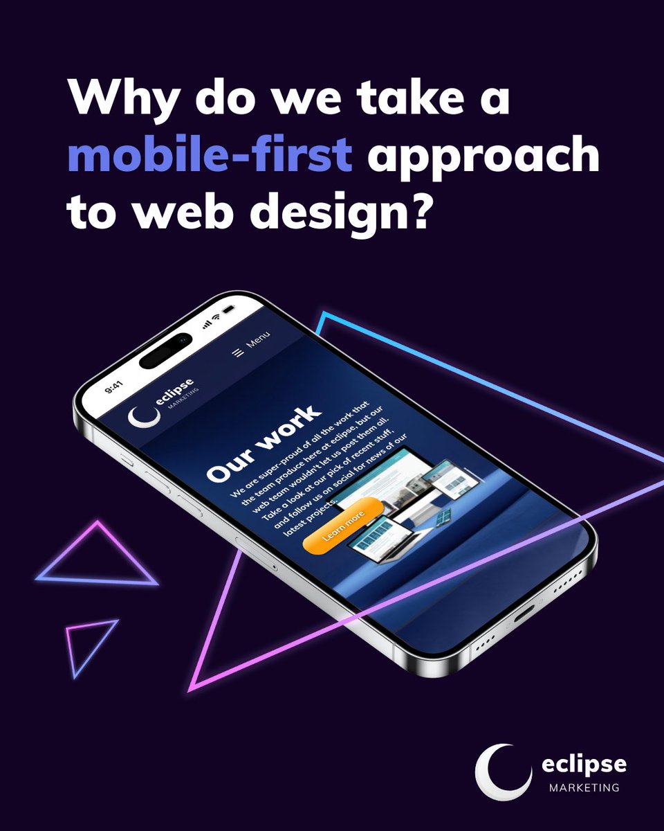 Why do our web design and development team take a mobile-first approach when designing a website? 

Because 63% of global web traffic now comes from mobile devices 📱 

Get in touch with eclipse to find out how we can make your website mobile-first: bit.ly/32kzh8H