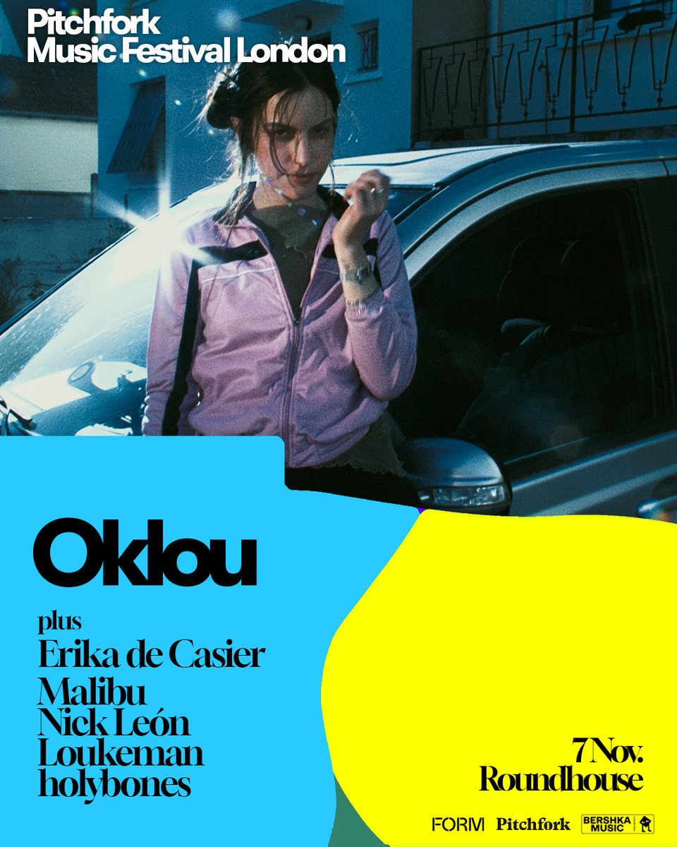 Friday 7 November 

Roundhouse, London

Main Room
<a href="/oklou_/">oklou</a>
<a href="/erikadecasier/">Erika de Casier</a>
<a href="/malib9/">m alib</a>

Studio Theatre 
@nicknoexit
<a href="/loukeman/">Le sage</a>
<a href="/holybones/">Holybones</a>.wav

Full details at pitchforklondon.com