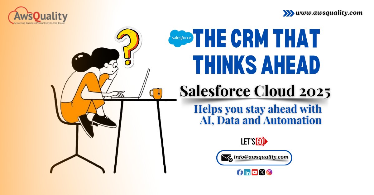 awsquality's tweet photo. ⚙️#CRM that thinks ahead?
Meet #SalesforceCloud 2025: powered by AI, data & automation
💡Want a smarter system + optimized CPQ?
We’re giving away a FREE Salesforce Audit at @AwsQuality🔥
📩info@awsquality.com
🔗https://t.co/FBXxHzXPK0
#CRMFuture #AIinCRM #CPQSupport #TechGrowth https://t.co/3VQzKI49dr