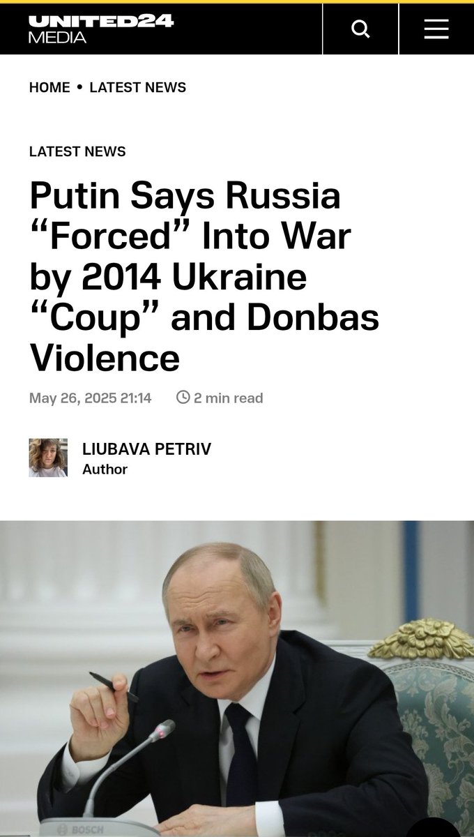 Poetin verklaarde gisteren dat Rusland wel tot de oorlog gedwongen werd vanwege de 'coup' in 2014 en 'het geweld' in Donbas. De Kremlin dictator bouwt met die retoriek voort op een eeuwenoude traditie. 'Rusland veinst de redder van de jonkvrouw in nood'.
Een🧵👇