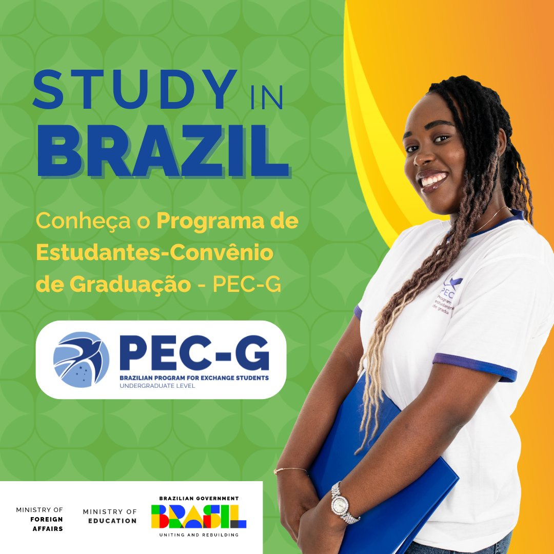 OASscholarships's tweet photo. 🎓🌍 The  PEC-G Program is coming soon!
An amazing chance for international undergrads to study in Brazil.
Stay tuned for updates!
#PECG #StudyInBrazil #ExchangeProgram https://t.co/4dLlWu06oC